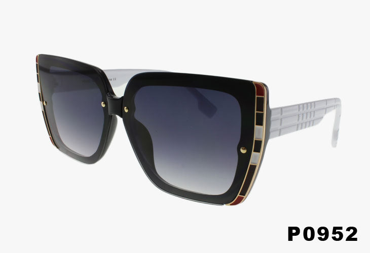 white Fashion Designer Inspired Luxury Rectangular Sunglasses