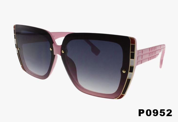 pink Fashion Designer Inspired Luxury Rectangular Sunglasses