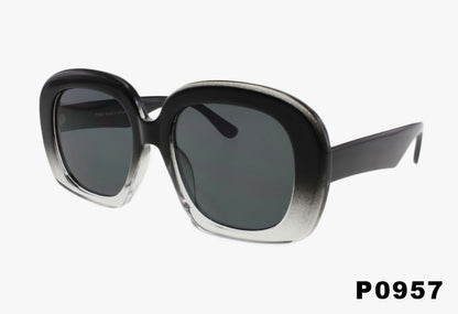 black clear Wholesale Large Rounded Square Sunglasses