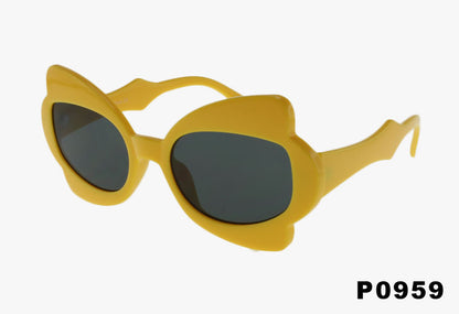 yellow Wholesale Fashion Color Butterfly Style Sunglasses