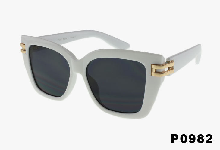 white Wholesale Fashion Square Cat Eye Sunglasses