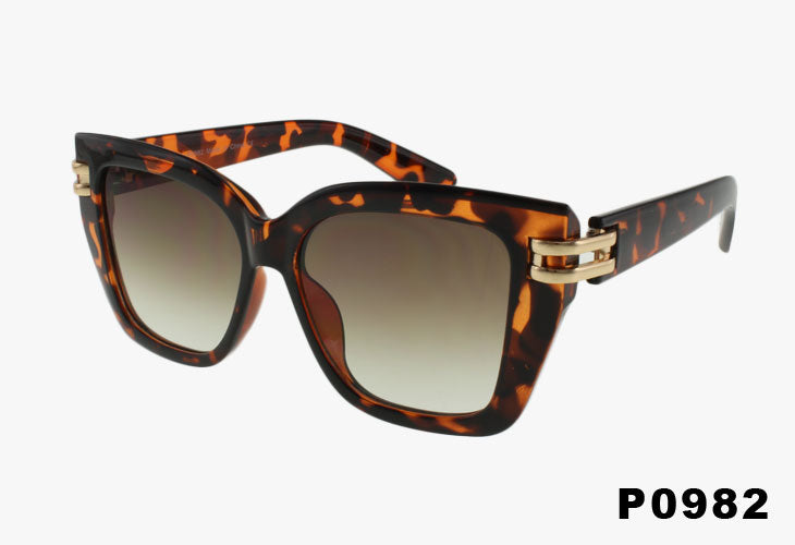 tortoise Wholesale Fashion Square Cat Eye Sunglasses