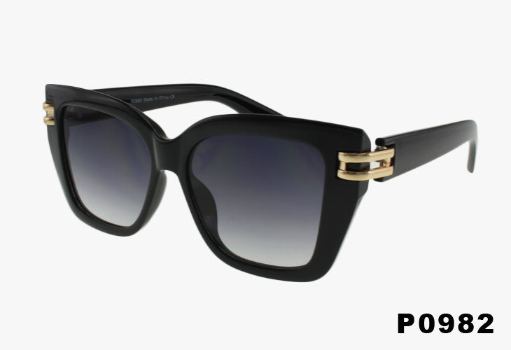 black Wholesale Fashion Square Cat Eye Sunglasses