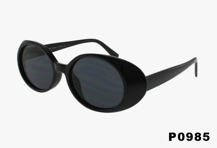 black Wholesale Fashion Slim Oval Shaped Sunglasses