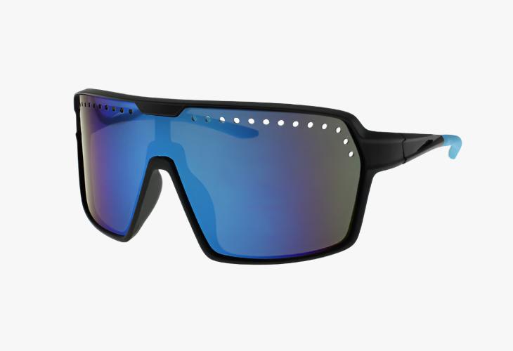 black blue mirror Wholesale Sport Shield Style Vented Sunglasses