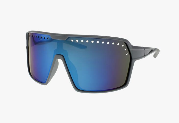 grey blue mirror lens Wholesale Sport Shield Style Vented Sunglasses