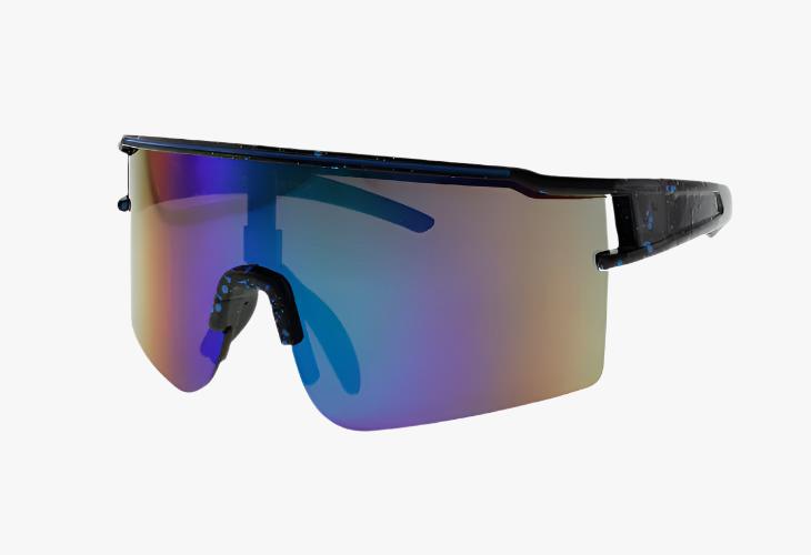 black Wholesale Square Sport Half Rim Shield Sunglasses