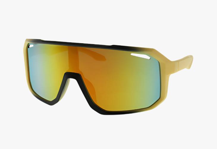 yellow frame Wholesale Square Sport Wrap Shield Sunglasses