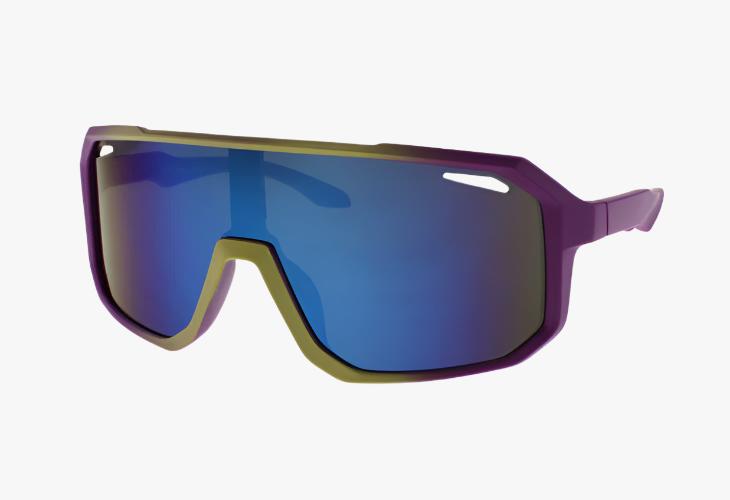 purple Wholesale Square Sport Wrap Shield Sunglasses