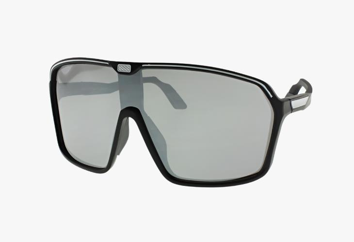 silver mirror black frame Large Frame Sport Shield Style Wholesale Sunglasses