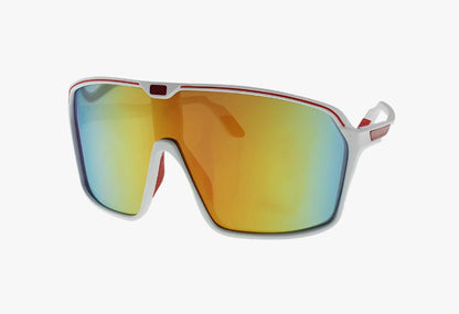 yellow frame red mirror Large Frame Sport Shield Style Wholesale Sunglasses