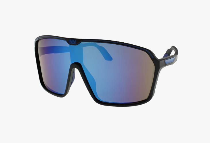 blue mirror black frame Large Frame Sport Shield Style Wholesale Sunglasses