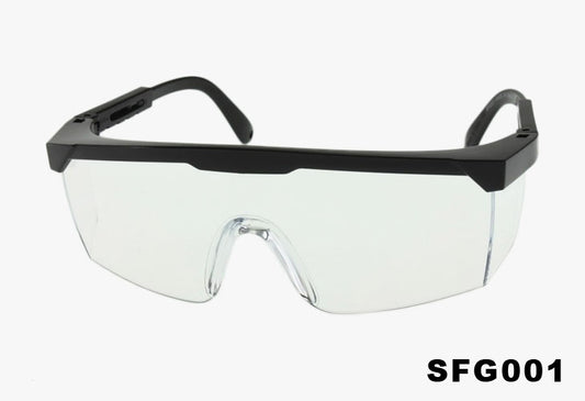 black framed Wholesale Protective Shield Cover Clear Lens Glasses