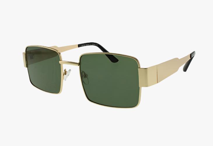 green lens Wholesale Fashion Full Metal Rectangle Sunglasses