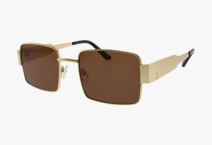 brown lens Wholesale Fashion Full Metal Rectangle Sunglasses