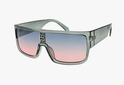 grey Wholesale Fashion One Piece Shield Sunglasses